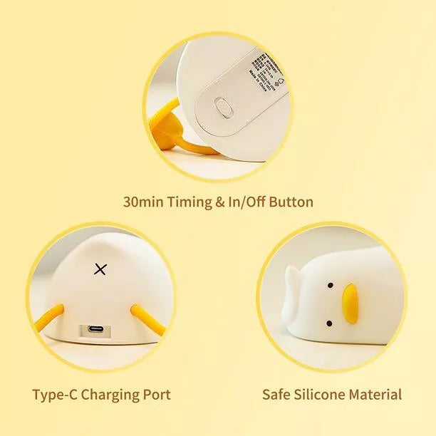 Détails de la Veilleuse Lampe Canard avec Ports USB-C et Boutons de Réglage