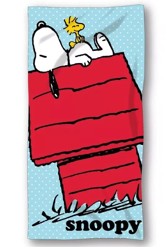 Serviette de Plage Snoopy Colorée en Polyester 70x140 cm - Idéale pour la Plage et le Bain