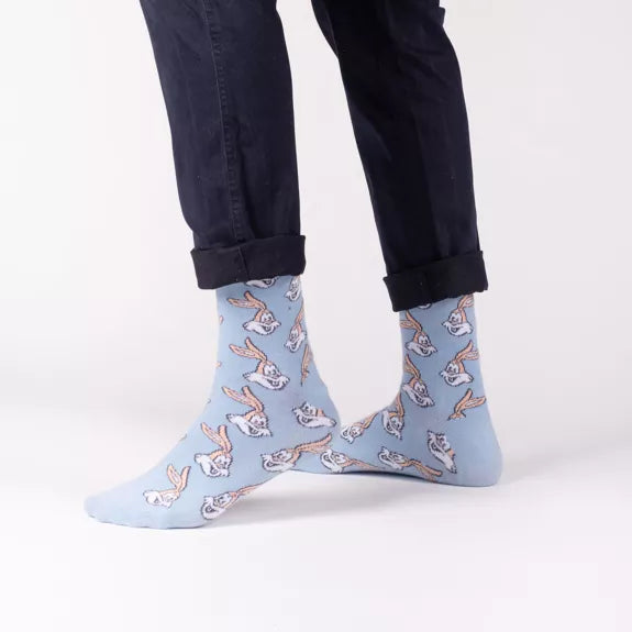 Chaussettes vertes avec le célèbre Serge le Lapin de la RATP, taille 42-46, en coton majoritaire, illustrant la collaboration avec Label Chaussette, made in France