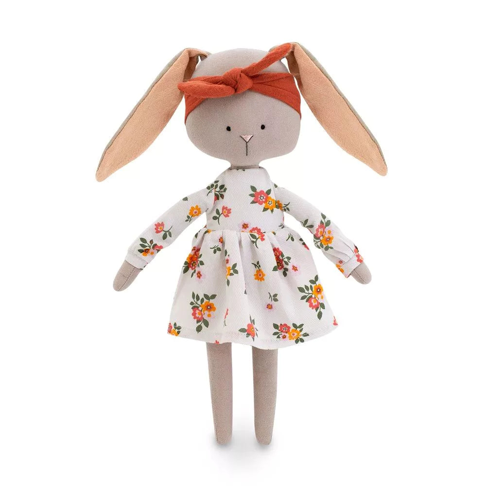 Lucy le Lapin en peluche de 34 cm avec vêtements en coton bio amovibles, jouet doux et lavable, vendu par Pitamoon