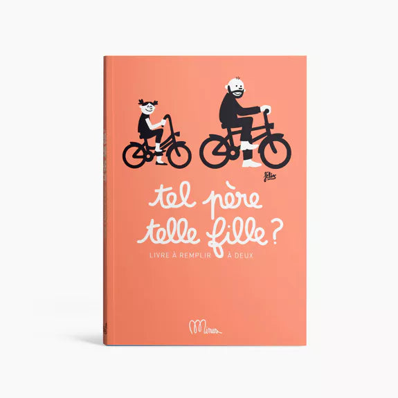 Couverture du livre 'Mon papa chou, ma fille adorée !' avec design coloré en corail Pantone, format 15 x 21 cm