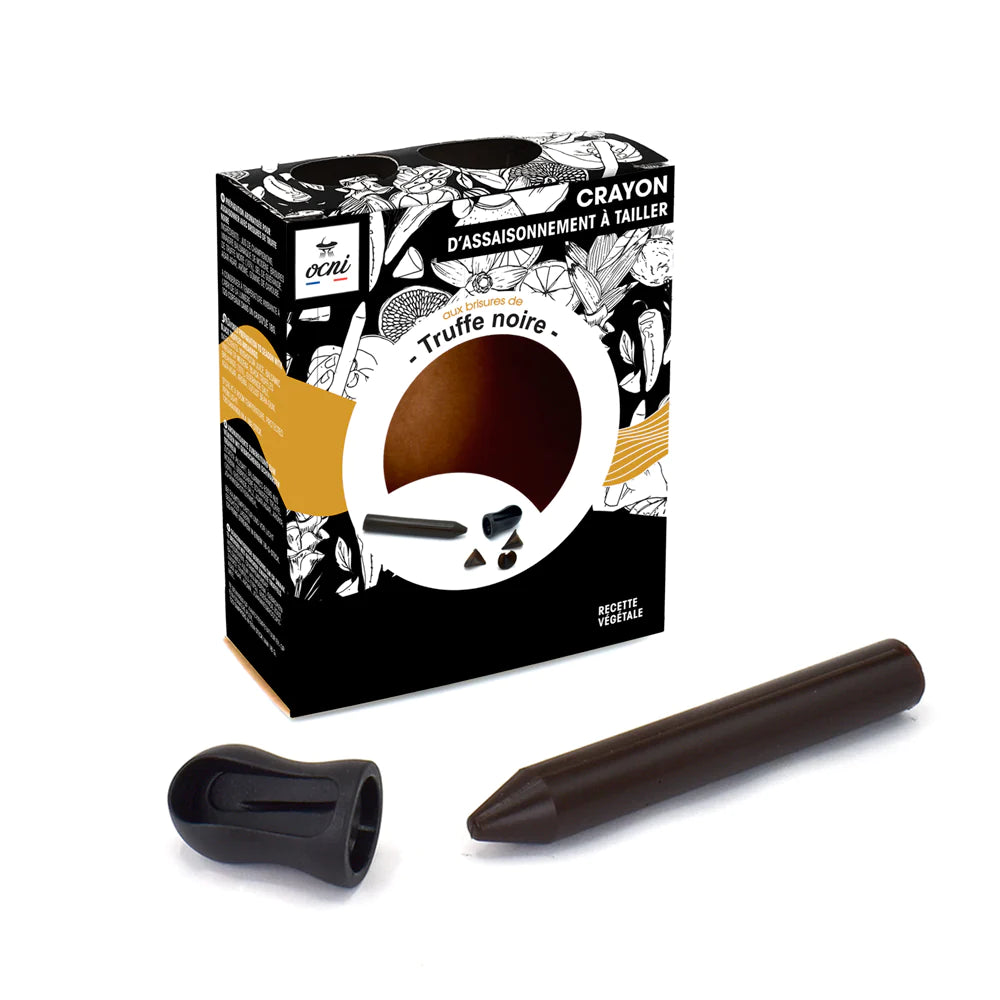 Coffret luxueux en carton contenant le Crayon d'Assaisonnement Truffe Noire signé Pitamoon