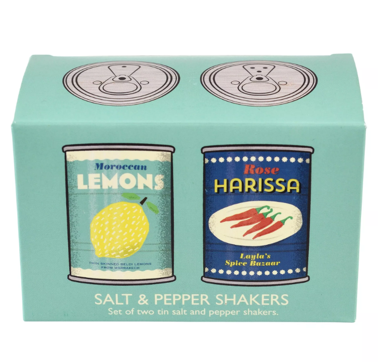 boite duo sel et poivre vintage rétro, harissa et citron